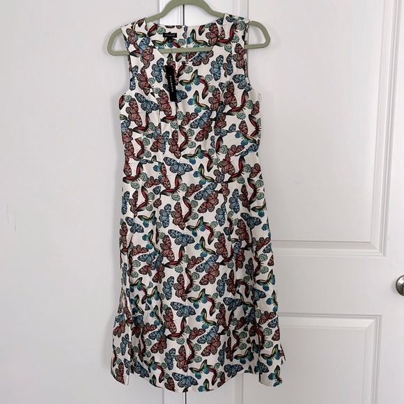 NWT Talbots Linen and Cotton Butterfly Pattern Sleeveless Dress - Picture 3 of 7
